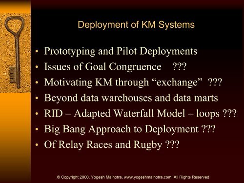 KM Development & Deployment / CKO Roles & Responsibilities