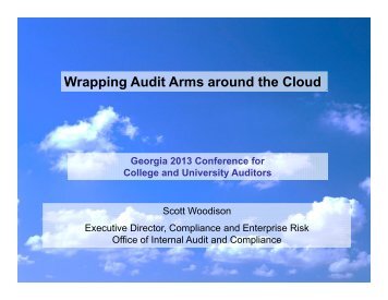 Wrapping Audit Arms around the Cloud - University System of Georgia