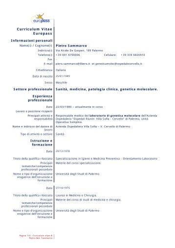 Dott. Sammarco Pietro - Azienda Ospedaliera Ospedali Riuniti Villa ...