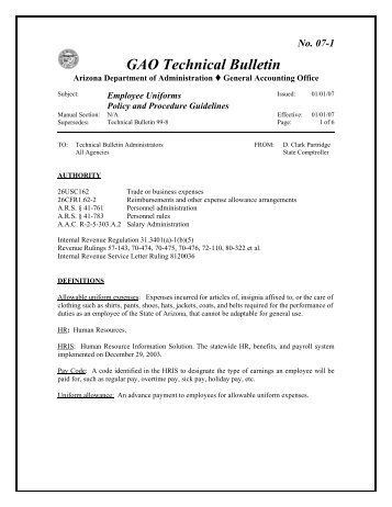 GAO Technical Bulletin 07-1 - General Accounting Office