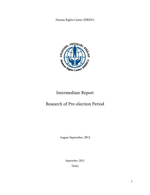 Intermediate Report Research of Pre-election Period - The Human ...