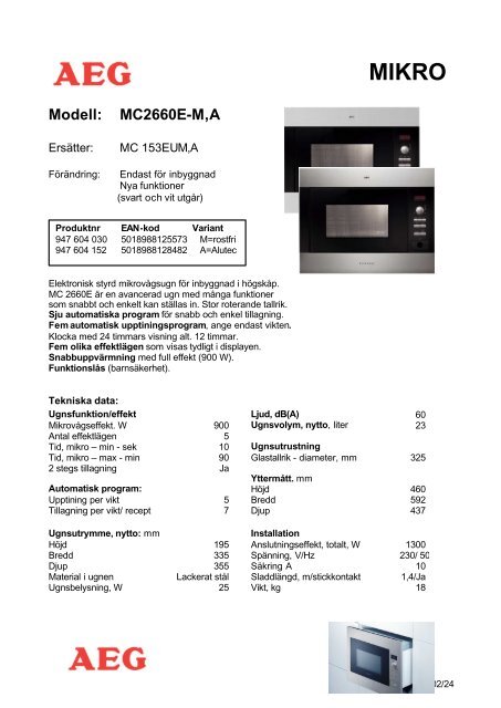 Modell: MC2660E-M,A - Tretti.se