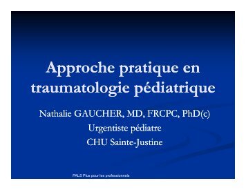 Trauma majeur pédiatrique - CHU Sainte-Justine - SAAC