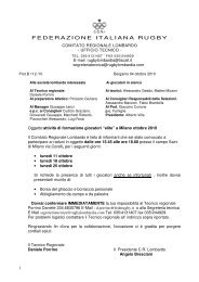 convocazione lavoro d'elite a milano - Comitato Regionale ...