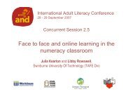 Face to face and online learning in the numeracy ... - Workbase