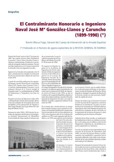 BIOGRAFIAS ENERO 04 - Colegio Oficial de Ingenieros Navales