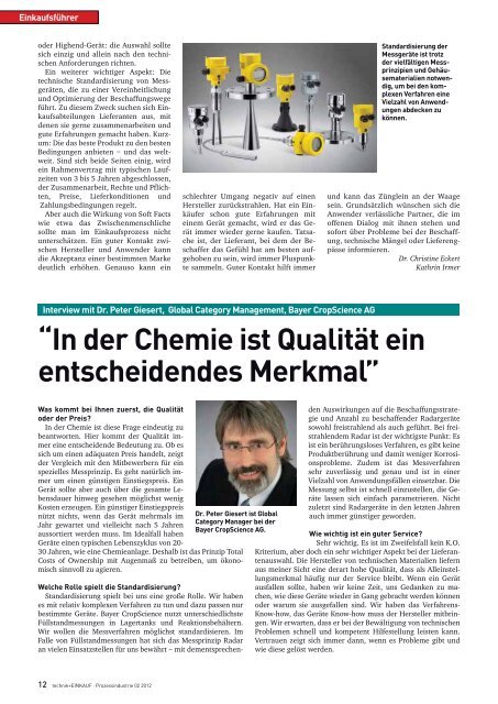 Ausgabe 2 / 2012 Sonderheft Prozessindustrie - technik + EINKAUF