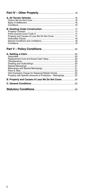 SGI CANADA Special Coverages policy booklet