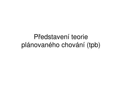 prezentace (pdf, 111 kB) - Centrum pro otÃ¡zky Å¾ivotnÃ­ho prostÅedÃ­ UK