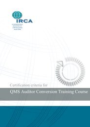 QMS Auditor Conversion Training Course - IRCA