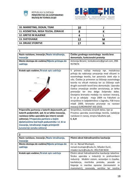 raziskave in inovacije v sektorjih izbranih podjetnikov - IDA