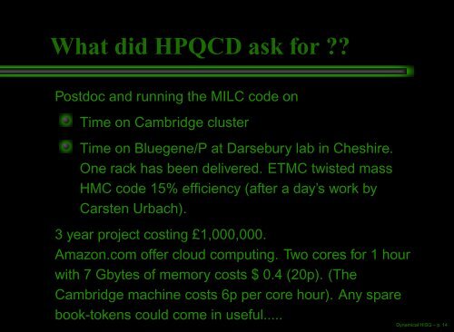 Dynamical HISQ - University of Glasgow