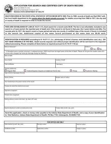 request for death certificate