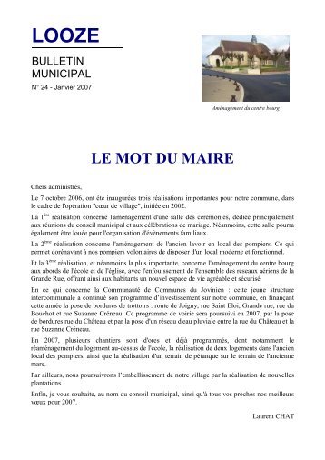 LE MOT DU MAIRE - Looze - Free