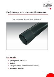 PVC KABELSCHUTZROHR MIT KLEBEMUFFE Ihre Vorteile