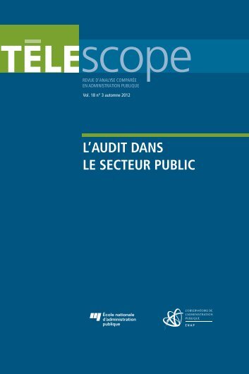 Vol. 18, no 3, automne - L'Observatoire de l'administration publique