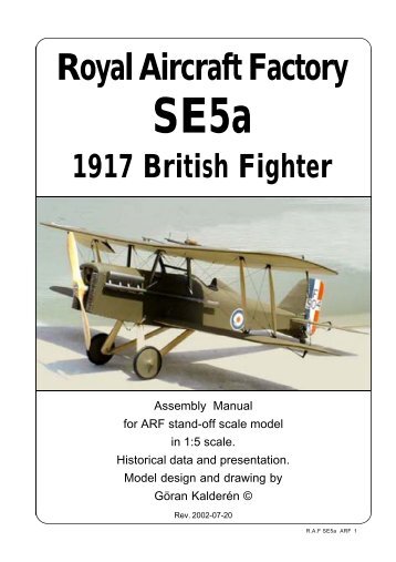 Royal Aircraft Factory SE5a Manual - Macca's Vintage Aerodrome
