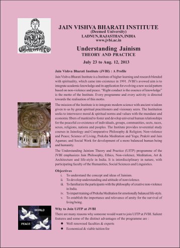 Understanding Jainism Programme-2007 - Pioneer.chula.ac.th