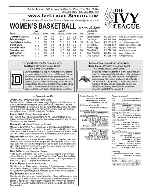 Printable Release - Ivy League Sports