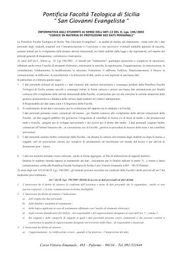San Giovanni Evangelista - Pontificia Facolta' Teologica di Sicilia