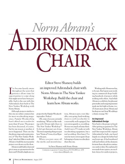 Norm Abram's - Popular Woodworking Magazine