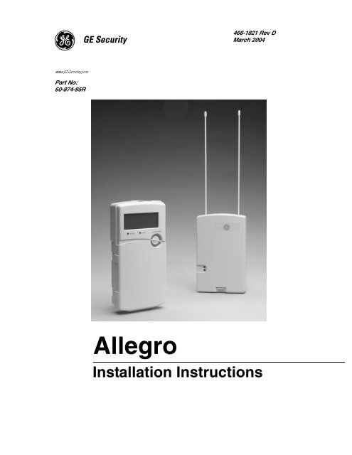 GE Allegro Install Manual - Protectron Security Systems