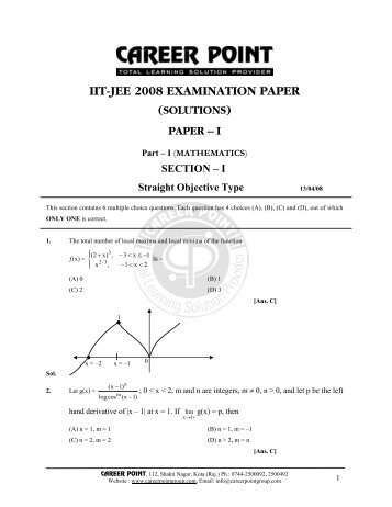 iit-jee 2008 examination paper (solutions)