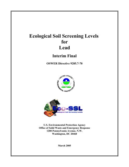 C:\Eco-SSLs\Contaminant Specific Documents\Lead\November  ...