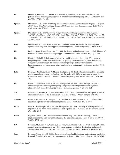 C:\Eco-SSLs\Contaminant Specific Documents\Lead\November  ...