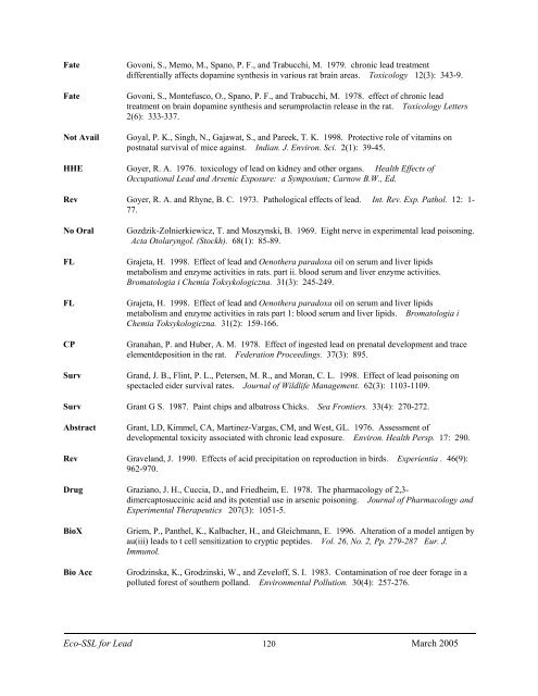 C:\Eco-SSLs\Contaminant Specific Documents\Lead\November  ...