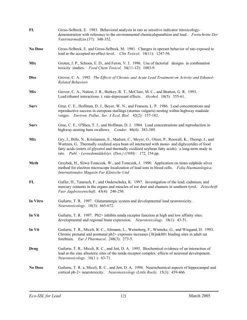 C:\Eco-SSLs\Contaminant Specific Documents\Lead\November  ...