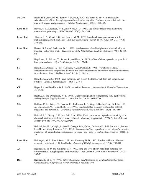 C:\Eco-SSLs\Contaminant Specific Documents\Lead\November  ...