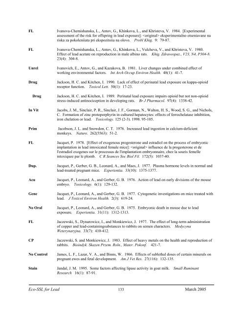 C:\Eco-SSLs\Contaminant Specific Documents\Lead\November  ...