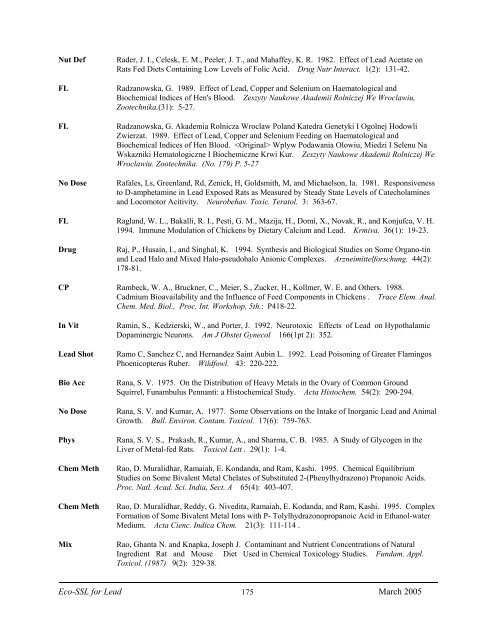 C:\Eco-SSLs\Contaminant Specific Documents\Lead\November  ...