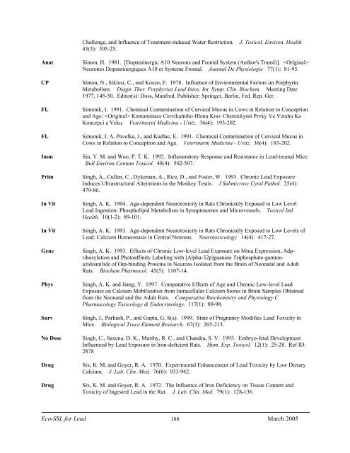 C:\Eco-SSLs\Contaminant Specific Documents\Lead\November  ...