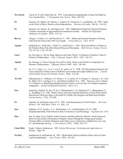 C:\Eco-SSLs\Contaminant Specific Documents\Lead\November  ...