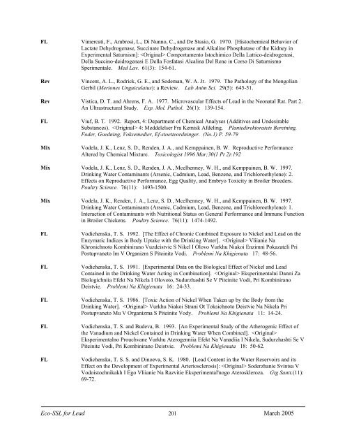 C:\Eco-SSLs\Contaminant Specific Documents\Lead\November  ...