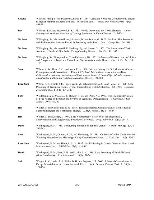 C:\Eco-SSLs\Contaminant Specific Documents\Lead\November  ...