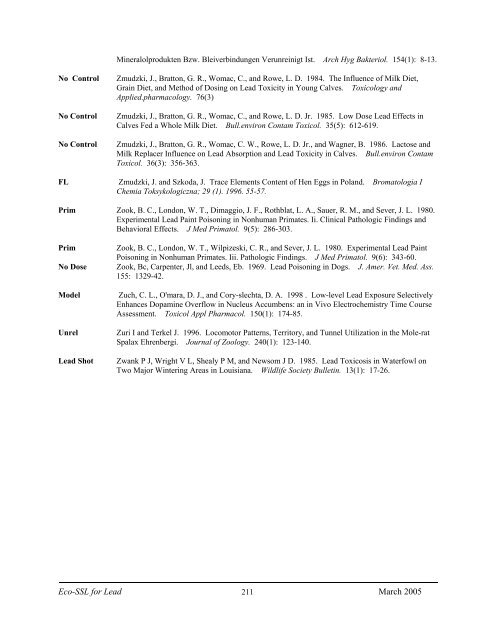 C:\Eco-SSLs\Contaminant Specific Documents\Lead\November  ...