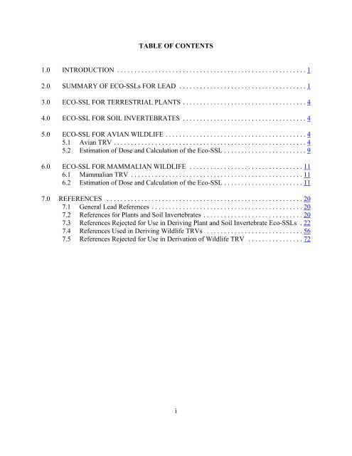 C:\Eco-SSLs\Contaminant Specific Documents\Lead\November  ...