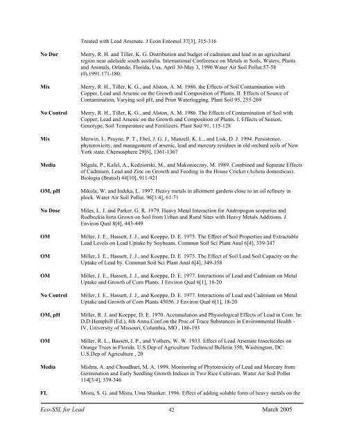 C:\Eco-SSLs\Contaminant Specific Documents\Lead\November  ...