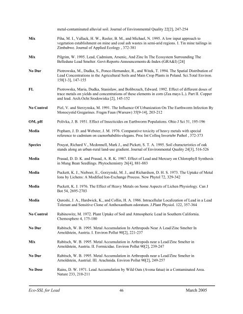 C:\Eco-SSLs\Contaminant Specific Documents\Lead\November  ...