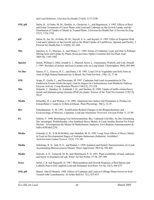 C:\Eco-SSLs\Contaminant Specific Documents\Lead\November  ...