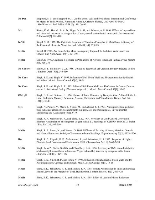 C:\Eco-SSLs\Contaminant Specific Documents\Lead\November  ...