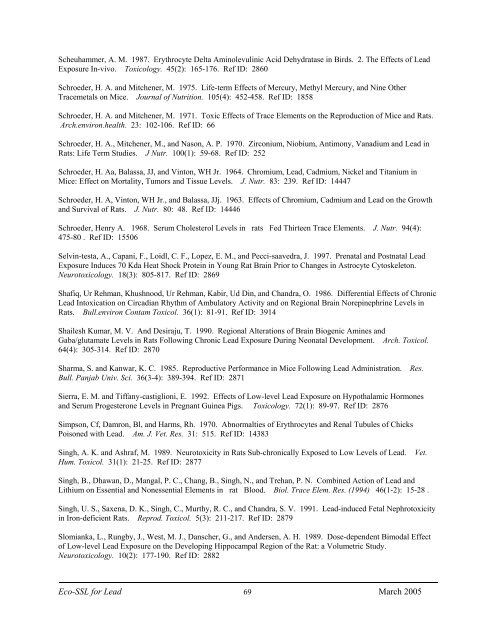 C:\Eco-SSLs\Contaminant Specific Documents\Lead\November  ...