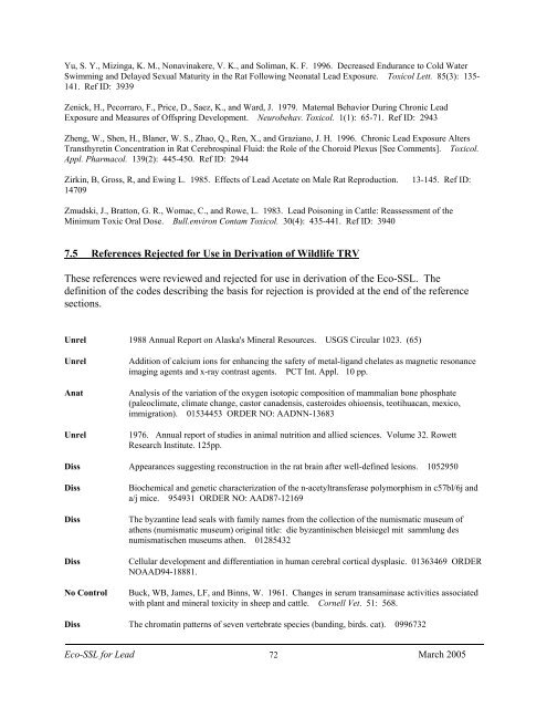 C:\Eco-SSLs\Contaminant Specific Documents\Lead\November  ...