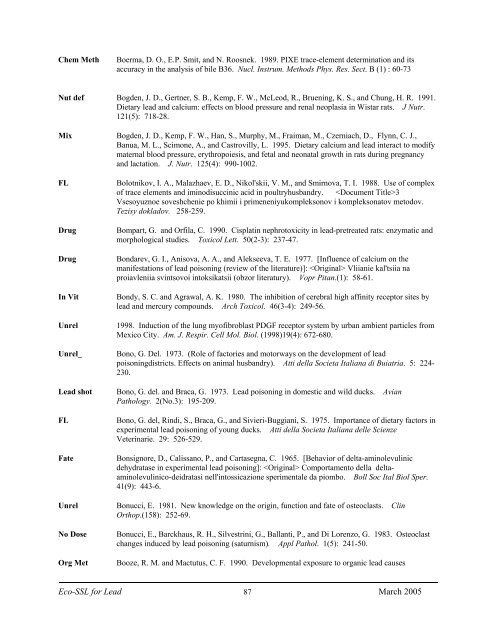 C:\Eco-SSLs\Contaminant Specific Documents\Lead\November  ...