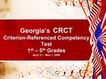 GEORGIA'S CRCT Criterion-Referenced Competency Test