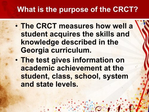 GEORGIA'S CRCT Criterion-Referenced Competency Test