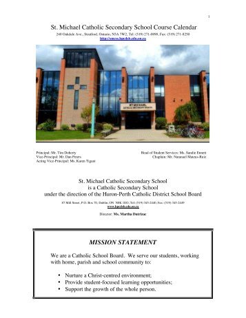 Course Calendar 12-13 - St. Michael Catholic Secondary School
